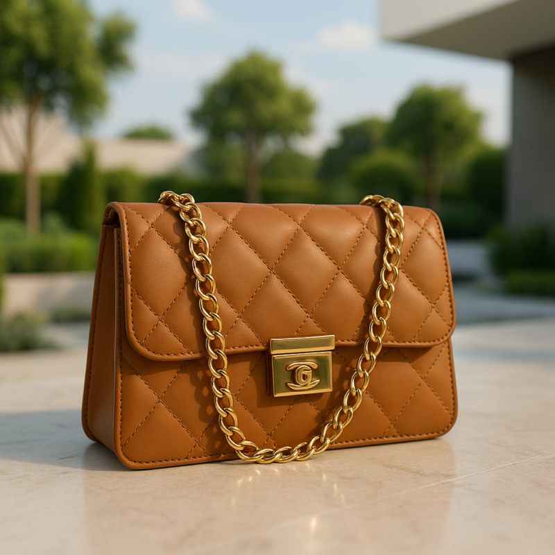 Crossbody Chain Bag “Mustard Matte’ - Image 2
