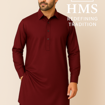Maroon Men Wash n Wear